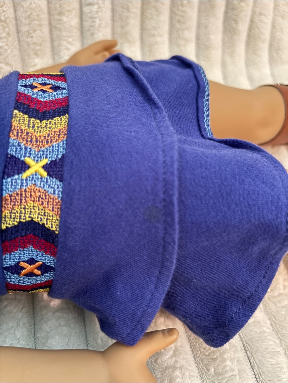 American Girl Saige Doll in Blue Dress with Multicolor Woven Belt - Picture 5 of 8